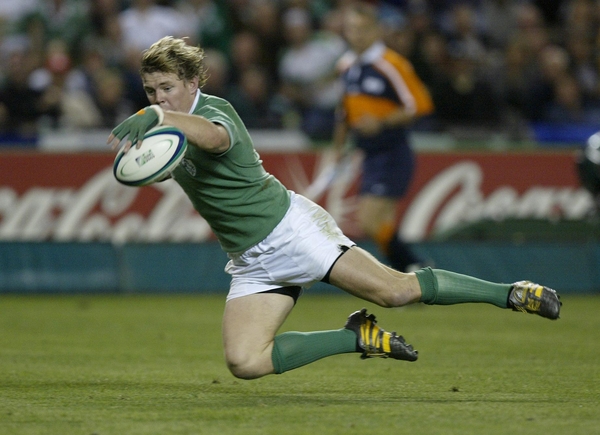 Brian O'Driscoll scored Ireland's first try in today's defeat to New Zealand