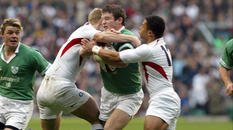 Man of the Match Gordon D'Arcy running at England