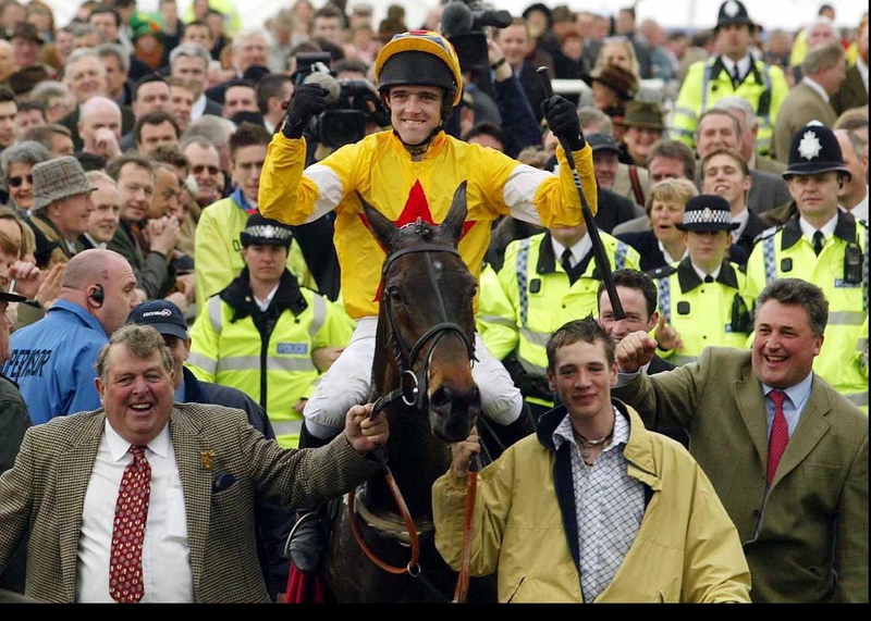 Azertyuiop, with Ruby Walsh in the saddle, after winning the Queen Mother Champion Chase