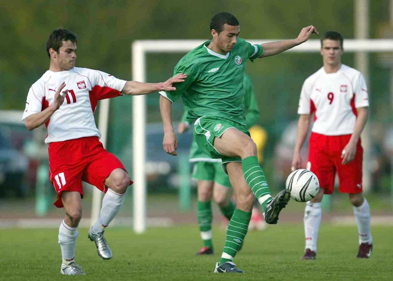 Stephen Kelly in action for the the Irish under-21s in Poland today