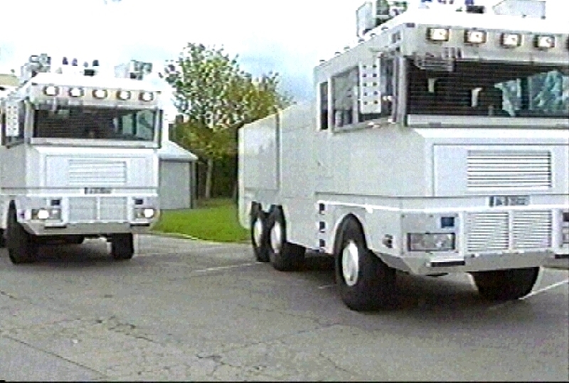 Water cannon - Security ahead of 1 May