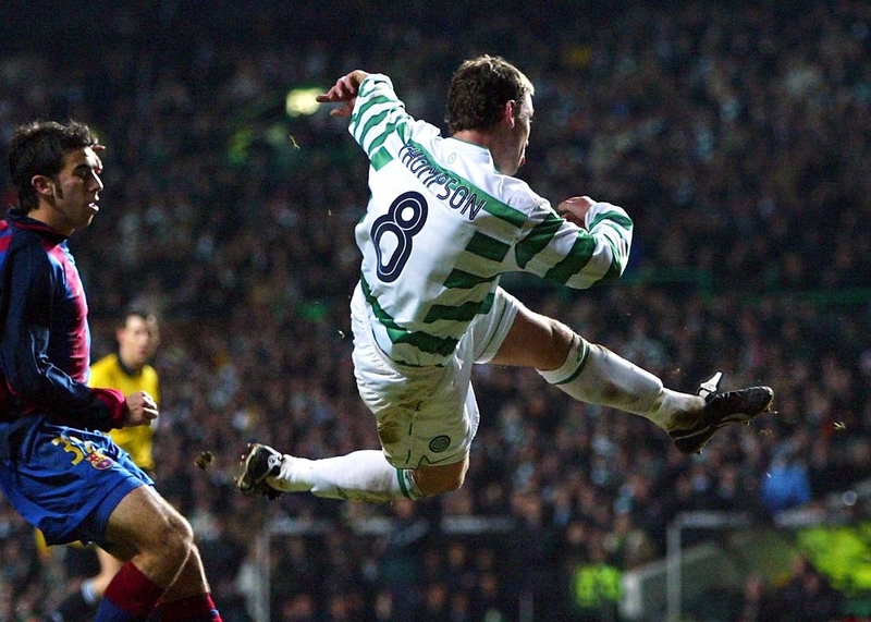 Alan Thompson in European action for Celtic.