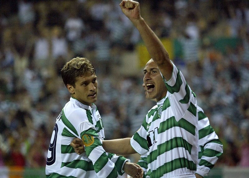 Henrik Larsson hit a double for Celtic