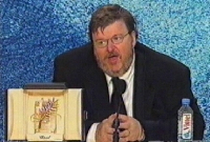 Moore with his Palme d'Or