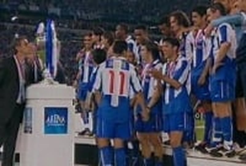 FC Porto celebrate their comfortable 3-0 win over AS Monaco