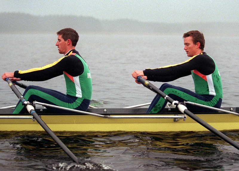 Niall O'Toole (right) was part of the lightweight four that won silver today