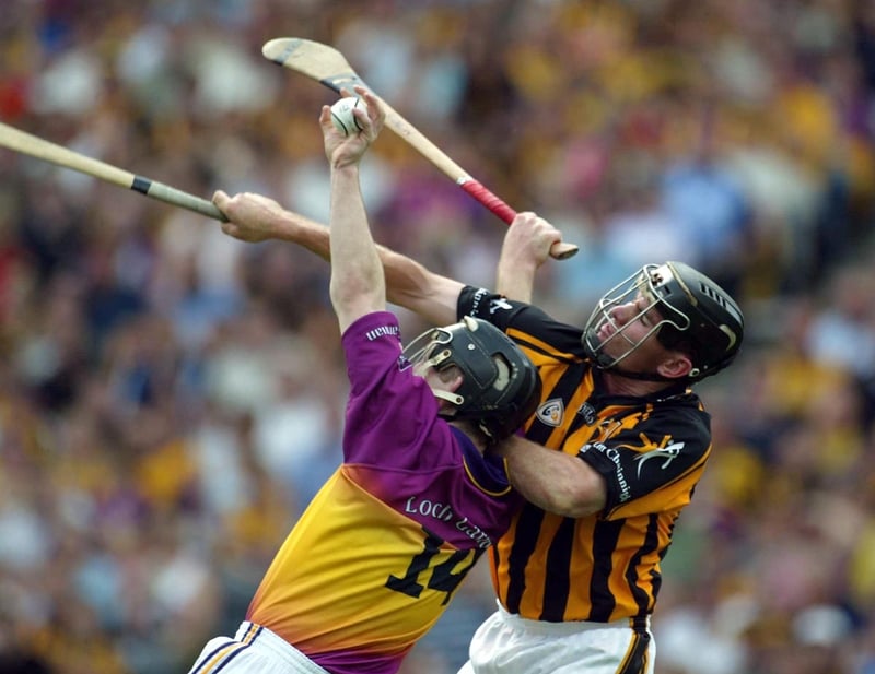 Scorer of the winning goal, Michael Jacob (left) tussles with Kilkenny's Noel Hickey