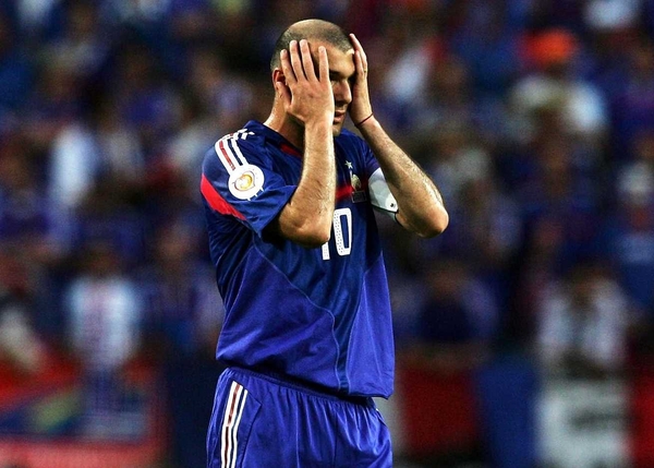 French captain Zinedine Zidane was sent off in the World Cup final on Sunday evening