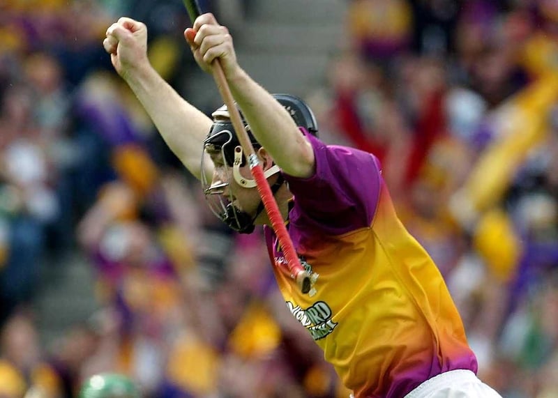 Wexford's Michael Jacob celebrates his first half goal