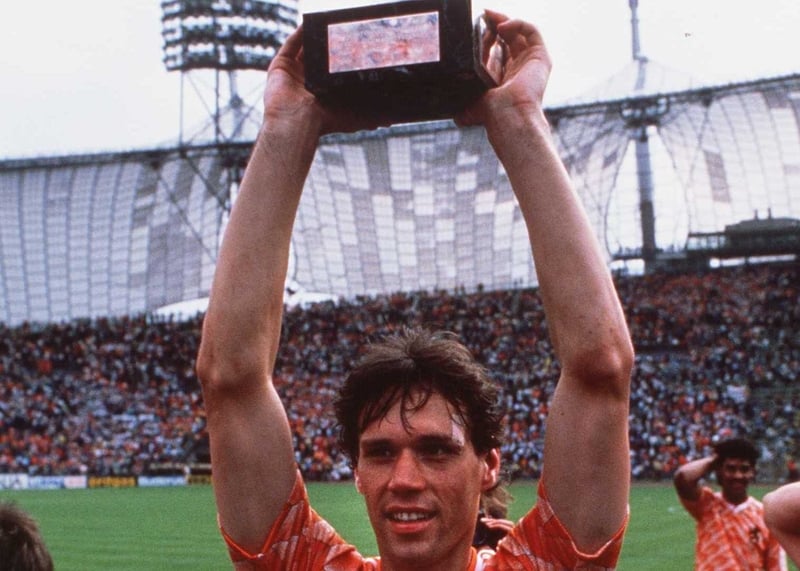 Marco van Basten, pictured after Holland's Euro 88 success