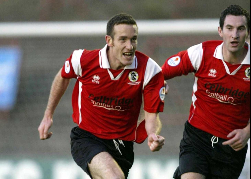 Shay Zellor celebrates the goal that knocked Bohs out of the FAI Cup