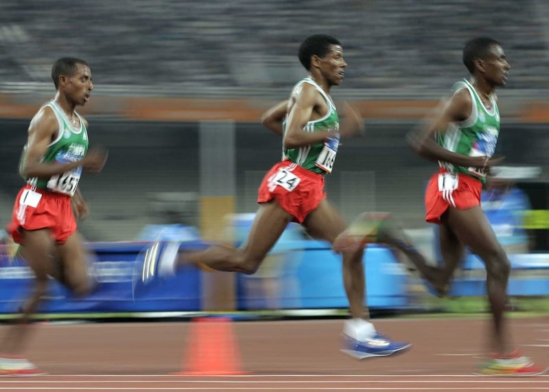 Haile Gebrselassie set a new course record in Amsterdam