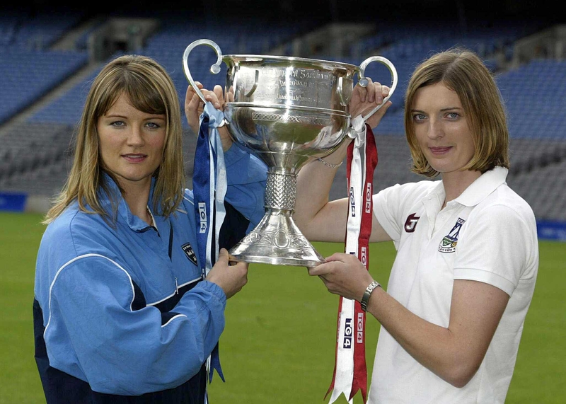 Dublin and Galway captains, Martina Farrell (left) and Annette Clark, who will go head to head in the ladies' senior final on Sunday