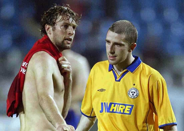 Owen Heary (r), pictured with Jamie Harris during last season's European campaign