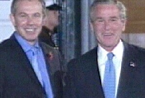 Tony Blair &amp; George W Bush - Talks in Washington