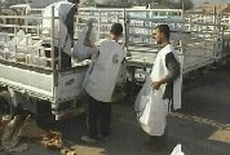Fallujah - Red Crescent distributes aid