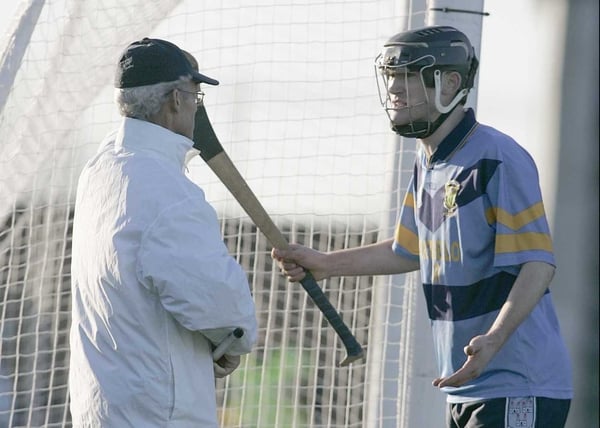 UCD's Eddie Campion disputes the point that shouldn't have been with one of the umpires in Portlaoise last Sunday