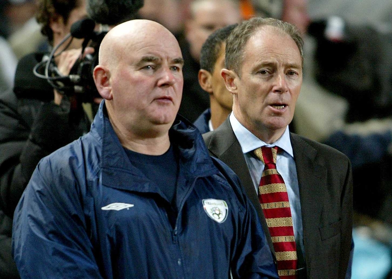 Irish U-18 manager Noel O'Reilly, left, with Senior boss Brian Kerr
