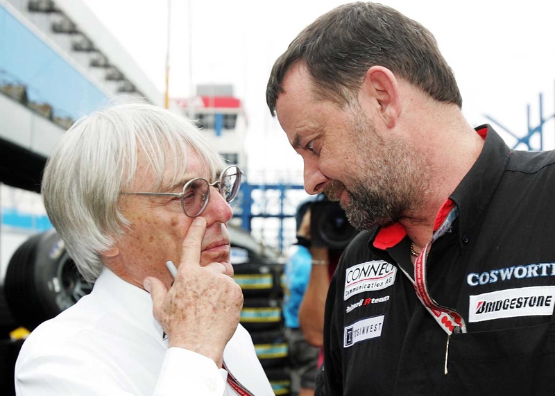 Bernie Ecclestone (left) and Paul Stoddart