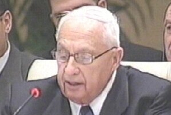 Ariel Sharon - Addresses cabinet following attack
