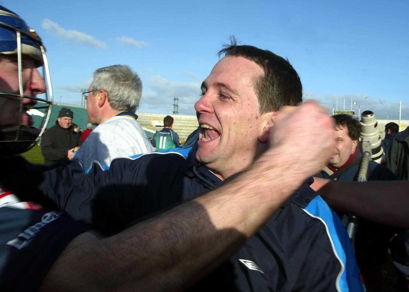 Clare goalkeeper and Limerick IT coach Davy Fitzgerald celebrates his side's win