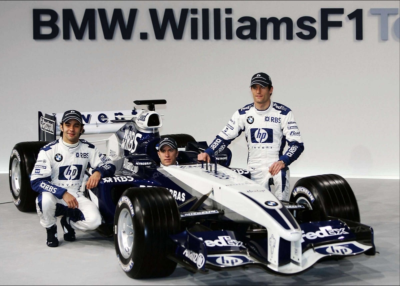 Antonio Pizzonia and Mark Webber at the Williams' F1 campaign launch