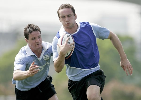 David Quinlan and Kieran Lewis in training