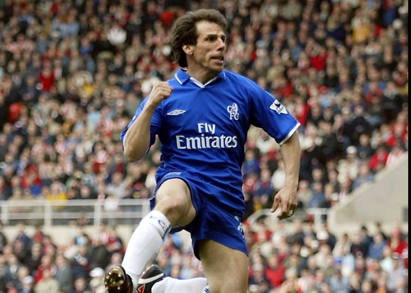 Gianfranco Zola in action for Chelsea