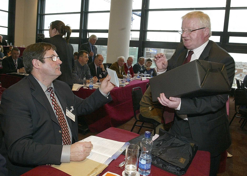 Stephen Banahan, on the left in the picture, has resigned as chairman of the Roscommon County Board