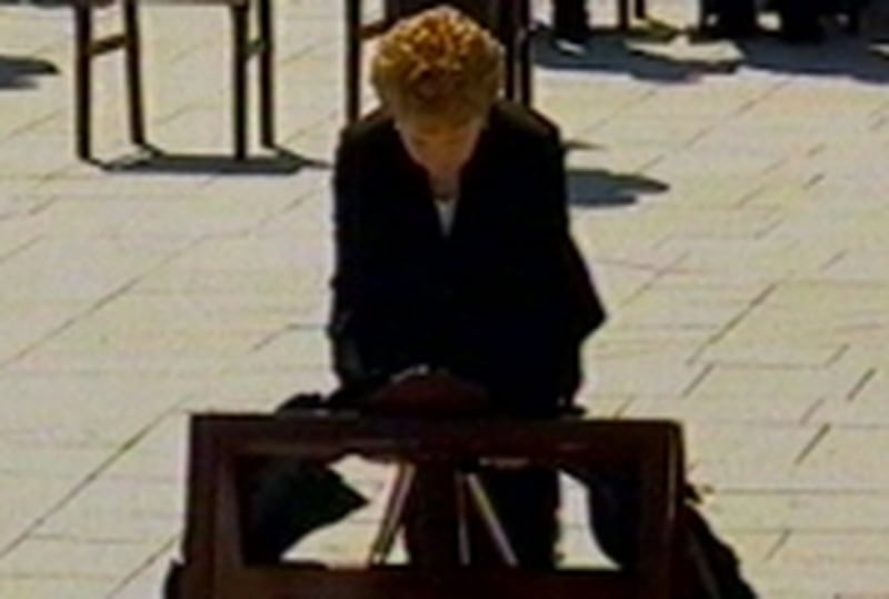 President Mary McAleese - Lays wreath for victims