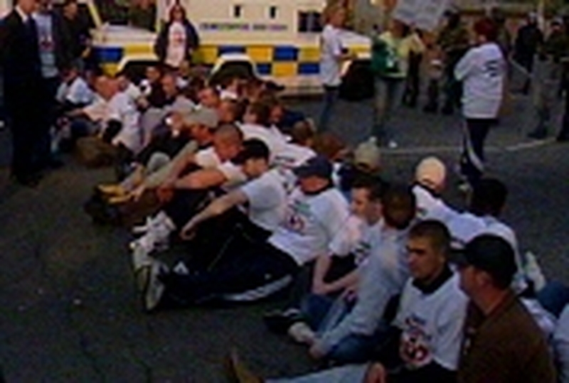 Ardoyne area - Nationalists stage protest