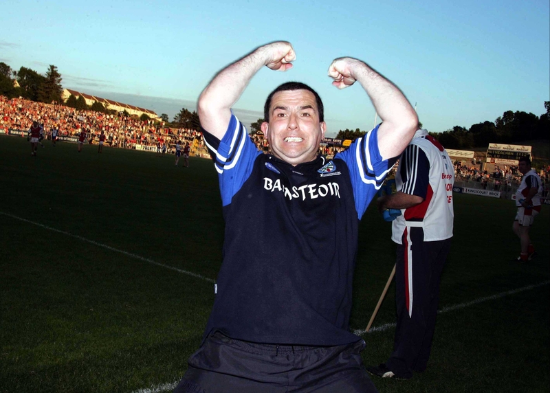 Seamus McEneaney shows his delight at his side's close call tonight