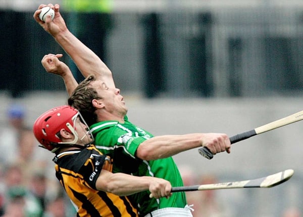 Limerick's Ollie Moran rises above Kilkenny's Tommy Walsh
