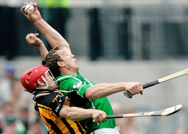 Limerick's Ollie Moran rises above Kilkenny's Tommy Walsh