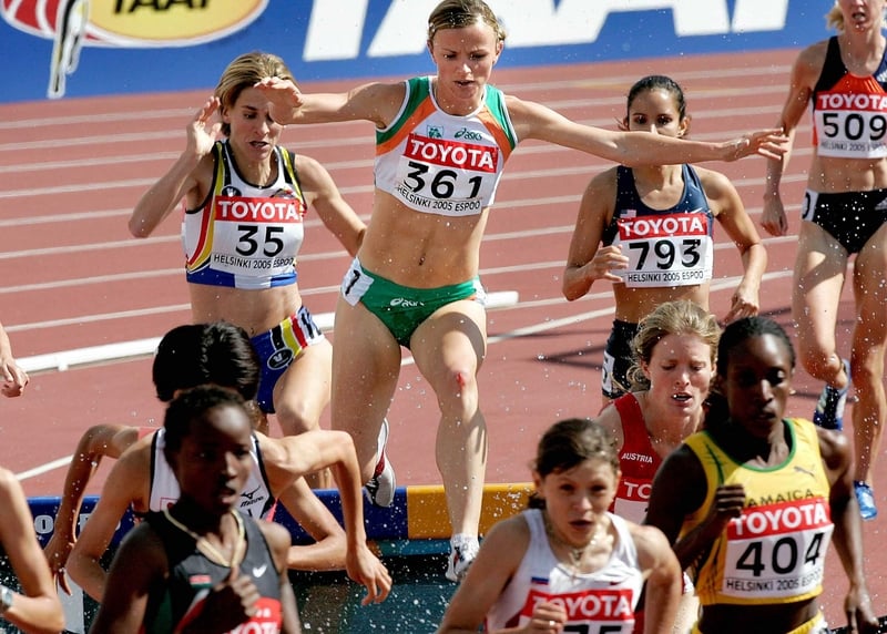 Ireland's Roisin McGettigan, centre, who failed to advance beyond the heats in Helsinki