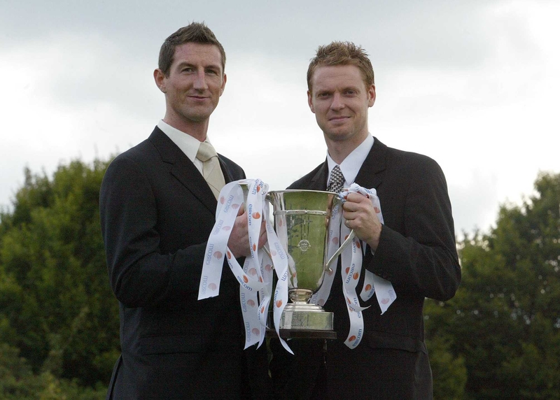 Tony McDonnell (right) with former team-mate Clive Delaney