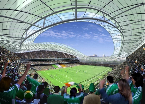 An artist's impression of the view from inside the proposed new Lansdowne Road