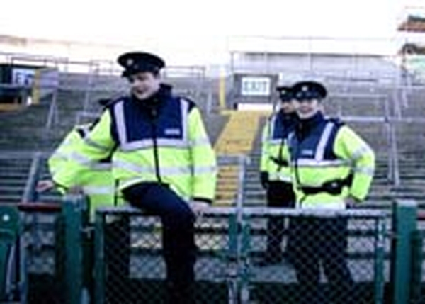 A garda presence was evident on the North Terrace this morning