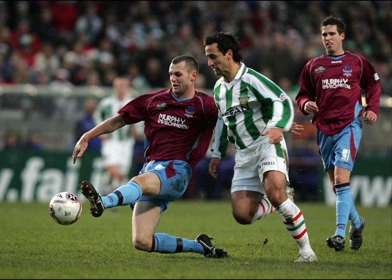 Action from today's FAI Cup final from Lansdowne Road