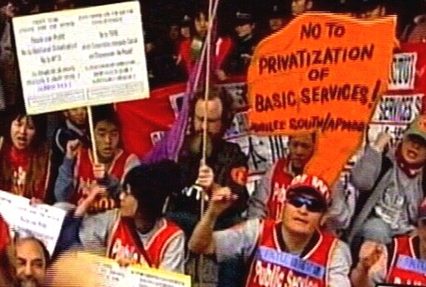 Hong Kong - Protests outside WTO meeting