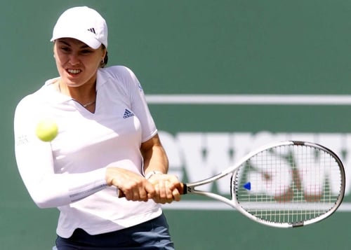 Martina Hingis was defeated at the US Open on Thursday