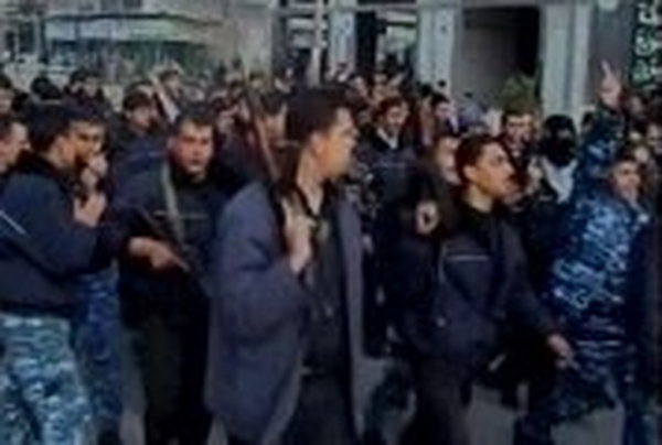 Rafah - Police officers protest