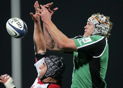 Ulster's Matt McCullough was in the wars at Ravenhill tonight