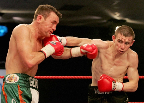 Peter McDonagh lands a punch on Michael Gomez tonight