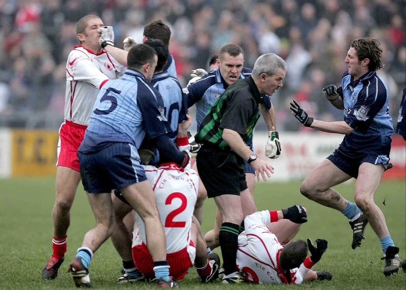 Dublin and Tyrone players come to blows in Healy Park
