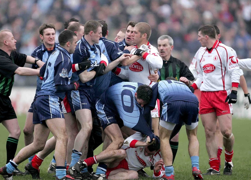 One of a number of incidents of serious violence in yesterday's match