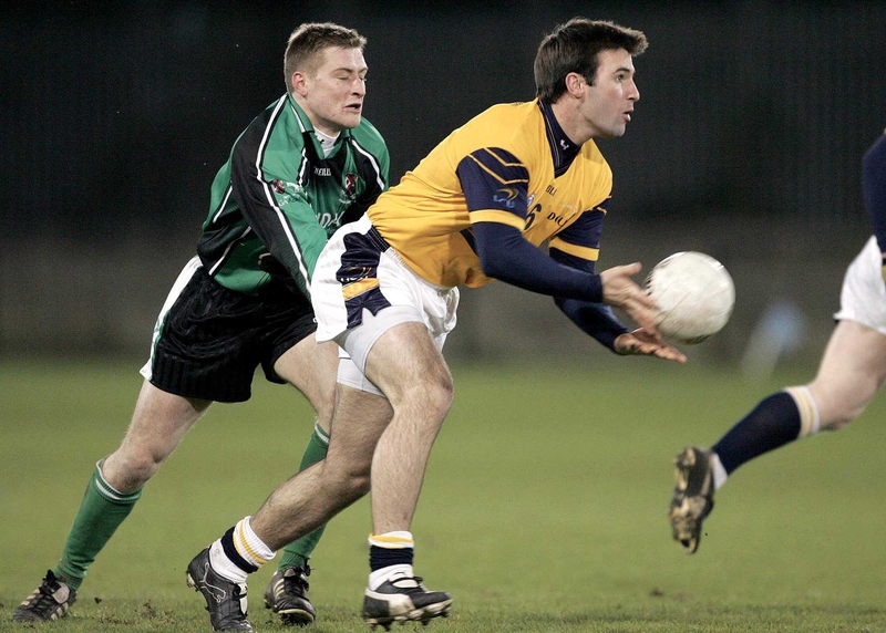 Brian Cullen, DCU captain, in action today in the Sigerson Cup final