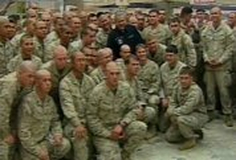 George W Bush - Met US troops at Shannon