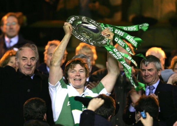 A record Six Nations Irish television audience watched Brian O'Driscoll lead Ireland to victory