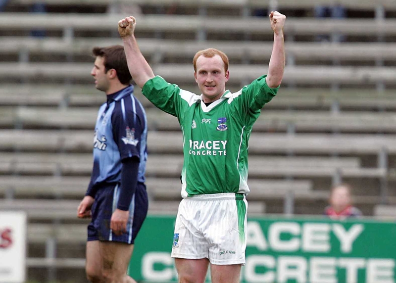 Seán Doherty celebrates Fermanagh's win this afternoon